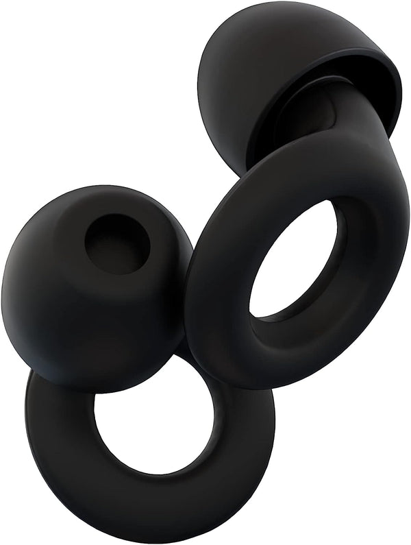 Loop Quiet - Ear Plugs for Sleep – Super Soft, Reusable Hearing Protection in Flexible Silicone for Noise Reduction & Flights - 8 Ear Tips in XS/S/M/L - SNR 24dB & NRR 14 Noise Cancelling - Black
