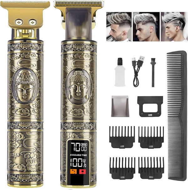 MZGO Hair Clippers for Men, Professional Hair Trimmers with LCD Displays, Rechargeable Vintage Trimmer Shaver Set Built-in 1200mAh Battery for Haircuts and Home Barber Styling, Pet