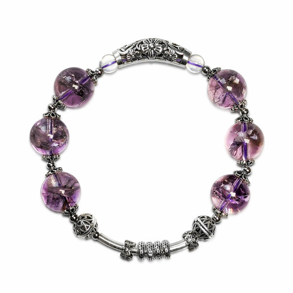 Natural amethyst healing good luck bracelet