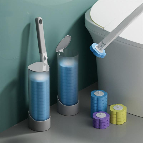 Toilet Brush Set, 1 Set Wall Mounted Toilet Brush With 6 Replacement Heads, Disposable Toilet Cleaning Brush, Bathroom Cleaning Tool Set, 2024 Home Bundles